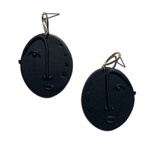 Load image into Gallery viewer, Hand crafted artisan clay face statement earrings
