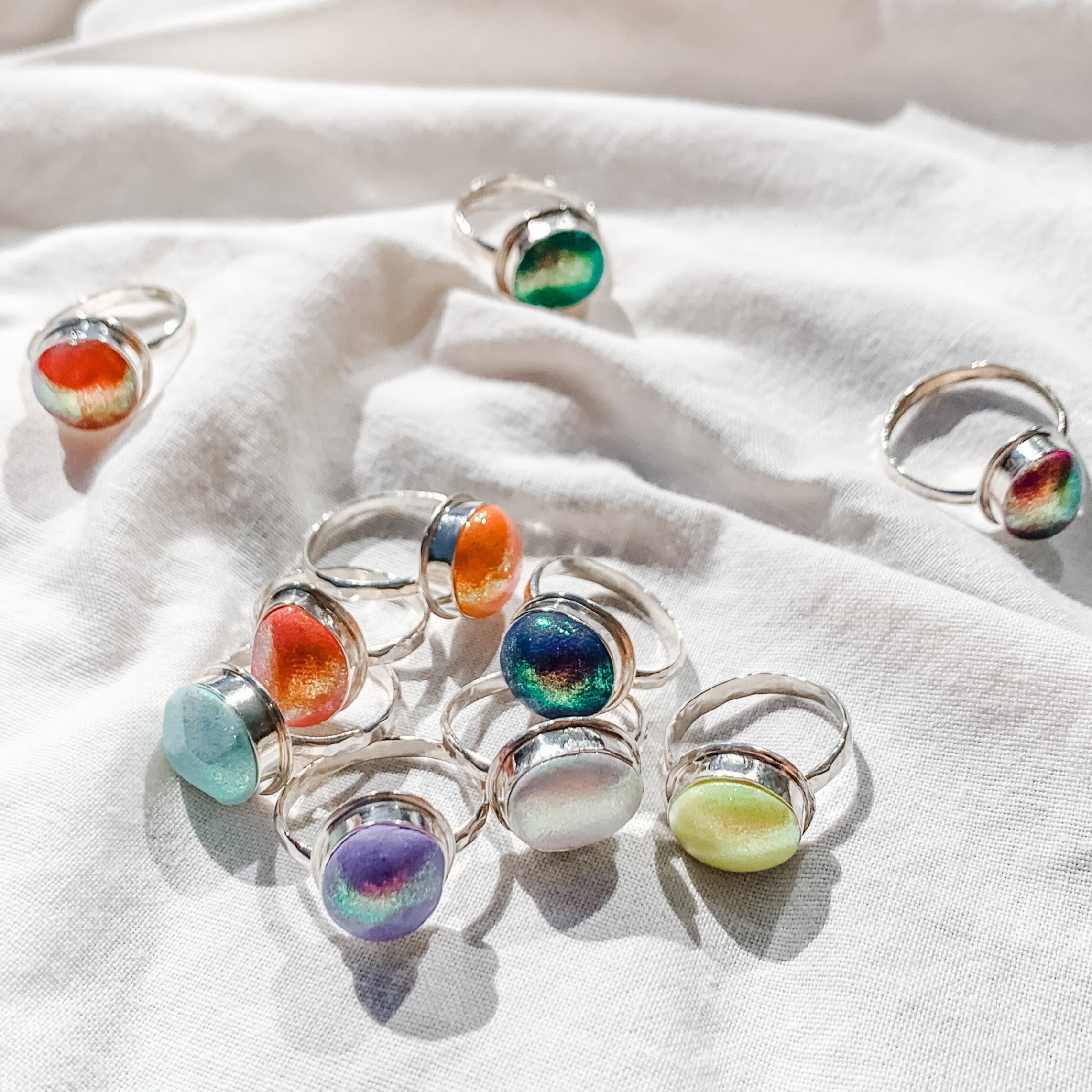 hand made sterling silver hammered ring