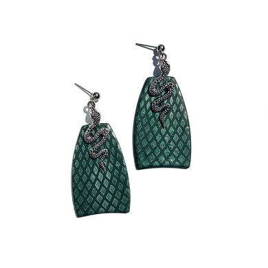 serpent snake hand crafted scale earrings