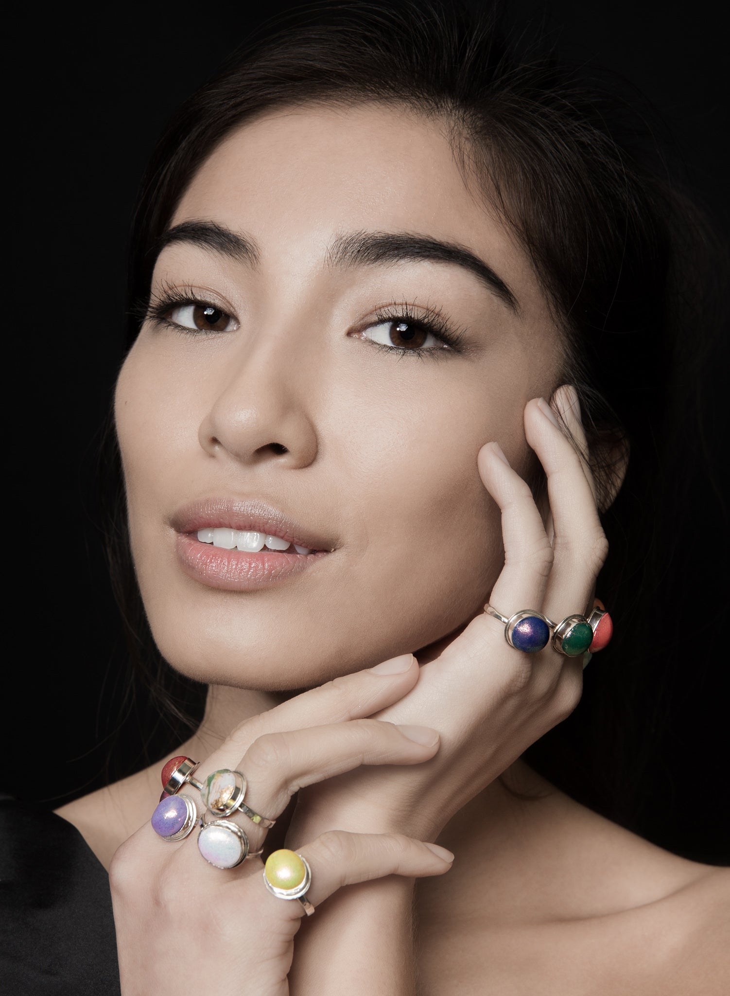 Hammered Sterling Silver Color Pop Ring