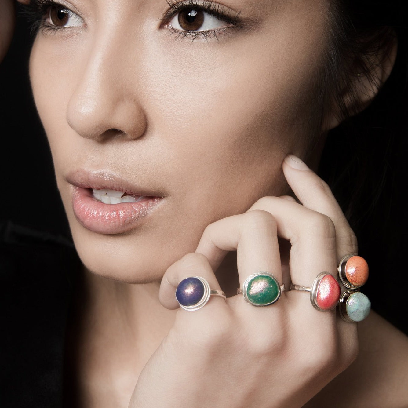 sterling silver hand made colorful ring