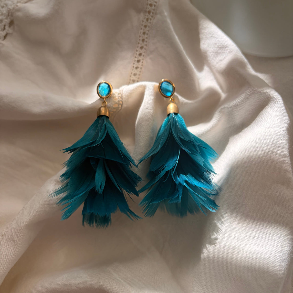 Cascade Earrings In Aqua