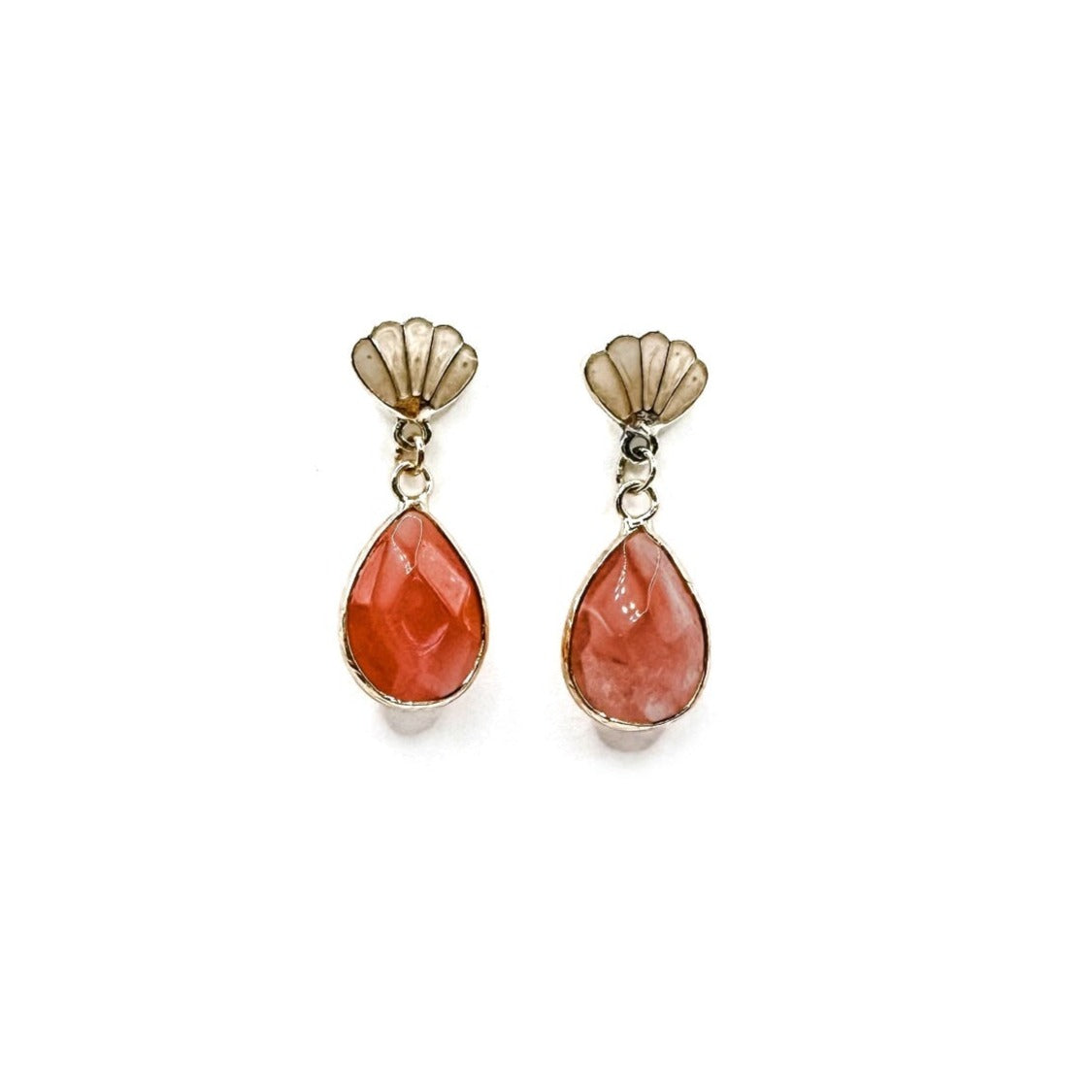 pink shell earrings