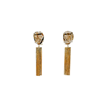 Load image into Gallery viewer, Smoky Topaz Statement Earrings With Metal Tassel
