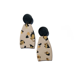 hand crafted leopard animal print clay statement earrings