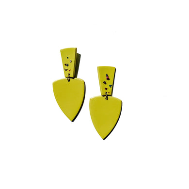 chartreuse colorful hand crafted earrings