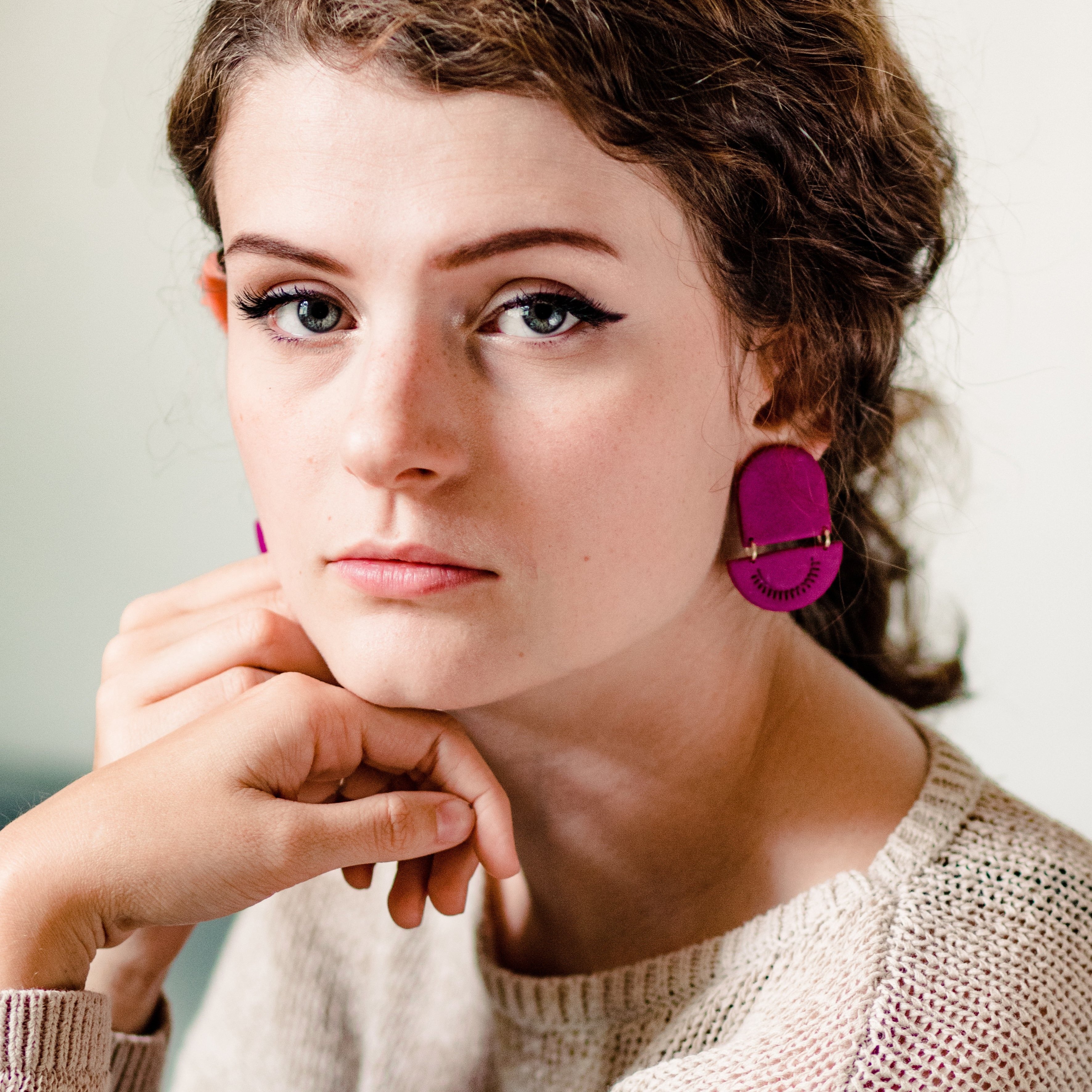 hand made clay statement earrings wink