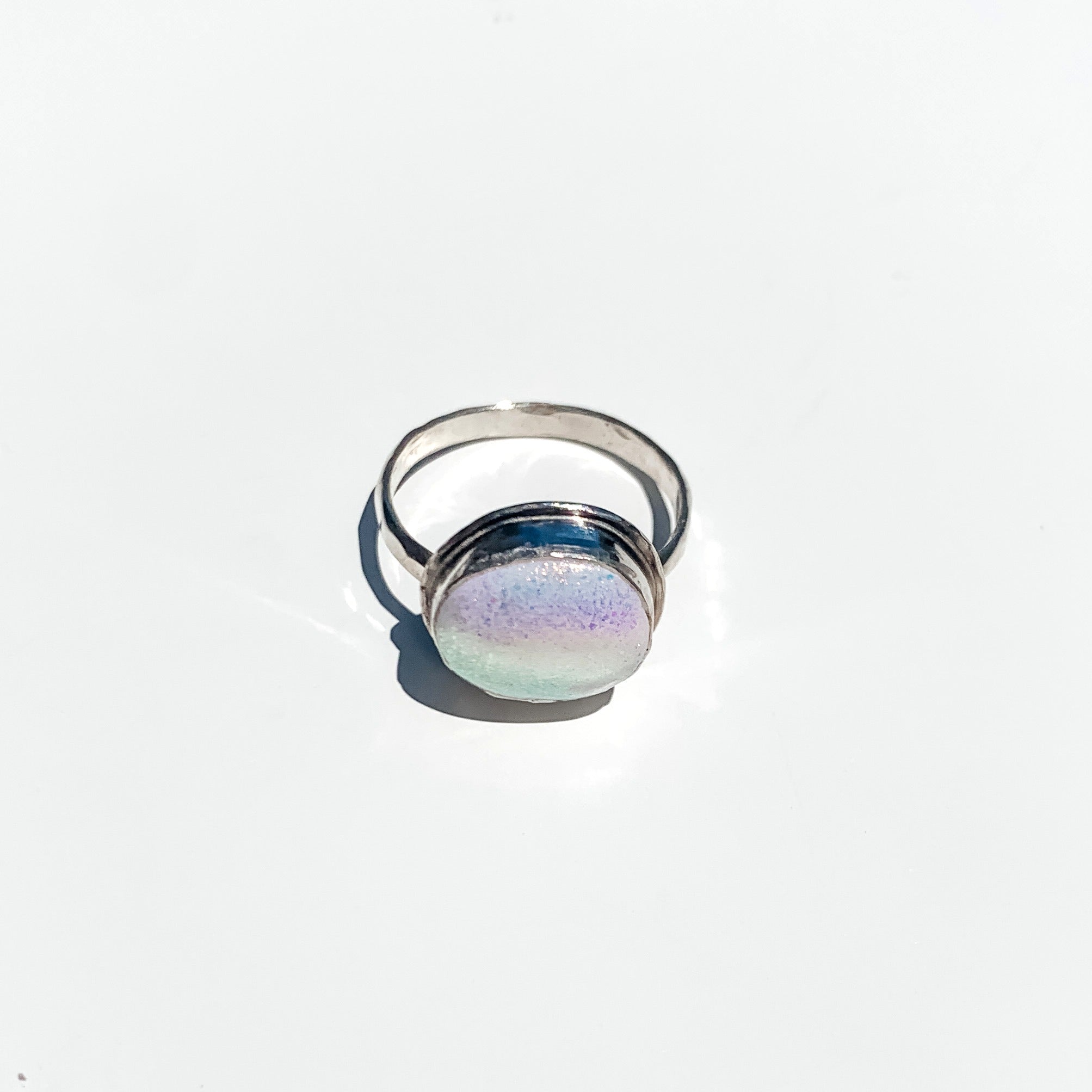 925 hammered sterling silver hand crafted ring white