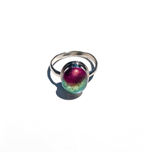 925 hammered sterling silver hand crafted ring colorful