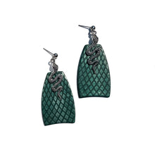 Load image into Gallery viewer, serpent snake hand crafted scale earrings
