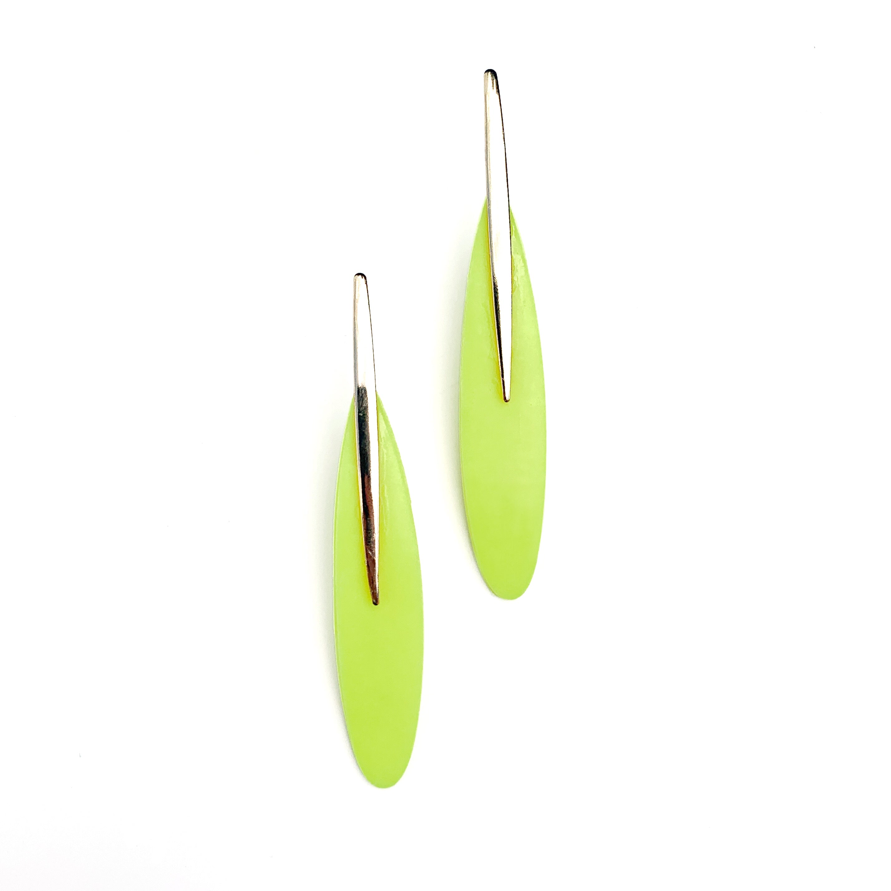 Neon Yellow Spear Earrings